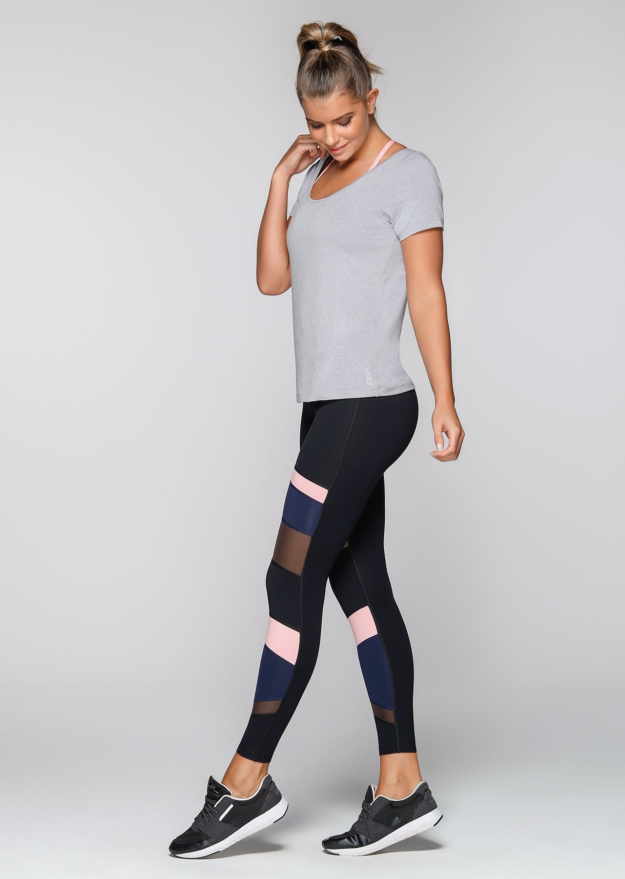 Lorna Jane Breathe Easy S/Slv Active Top - Grey Marl