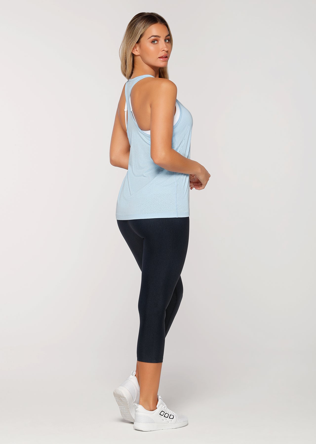 Lorna Jane Breathe Easy Slouchy Gym Tank - Ice Blue