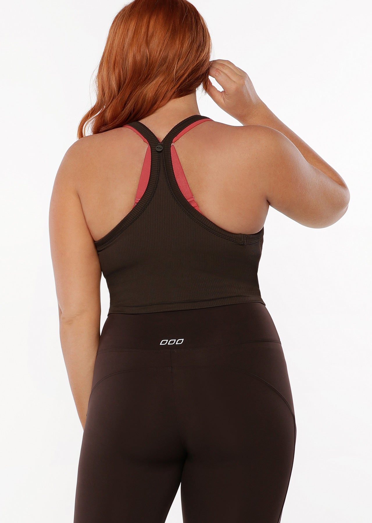 Lorna Jane Chance Cropped Rib Tank - Volcano