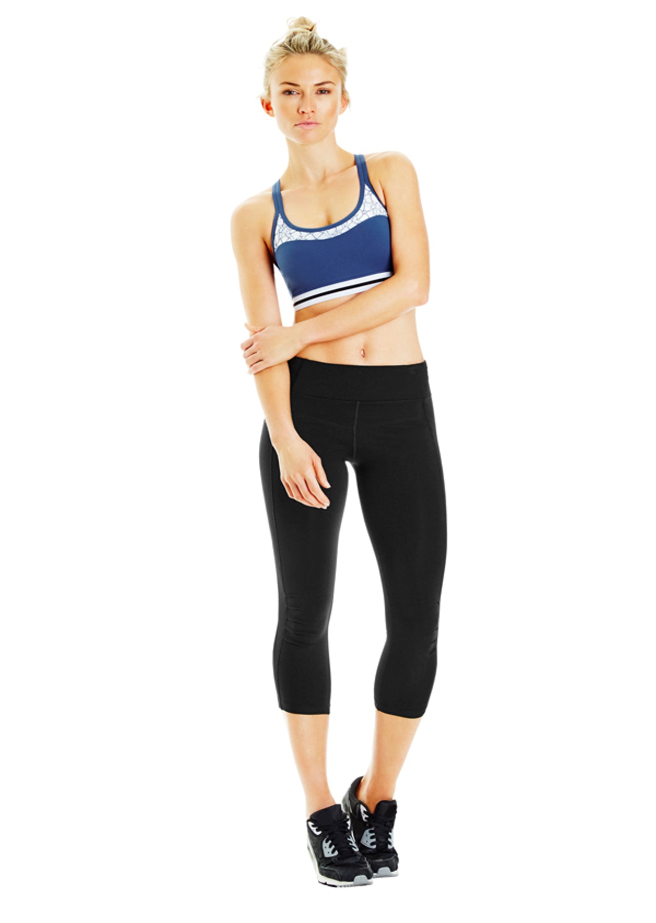 Lorna Jane Chantilly Bra - White/Indigo/Black