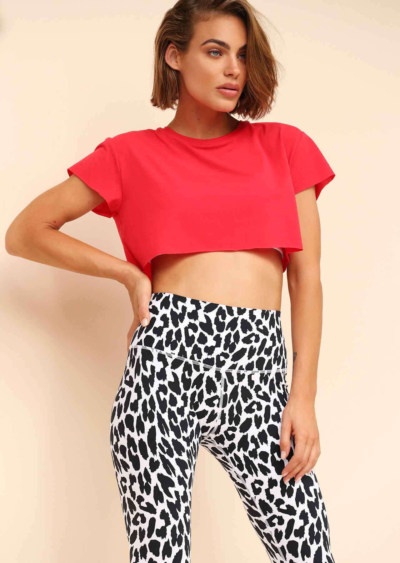 Lorna Jane Classic Cropped Active Tee - Washed Out Ginger