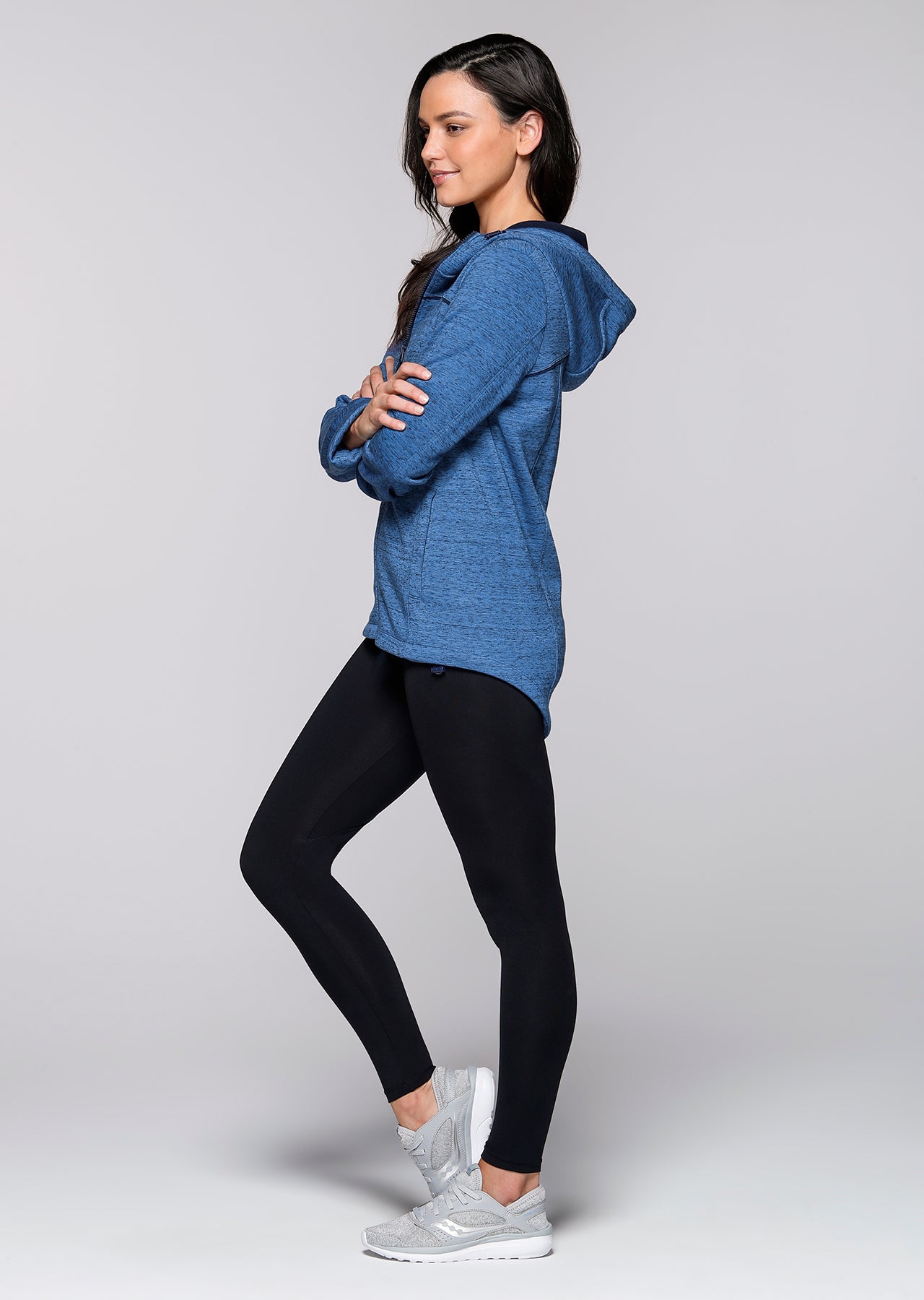 Lorna Jane Classic Luxe Active Jacket - Cosmic Dust/Ink Marl