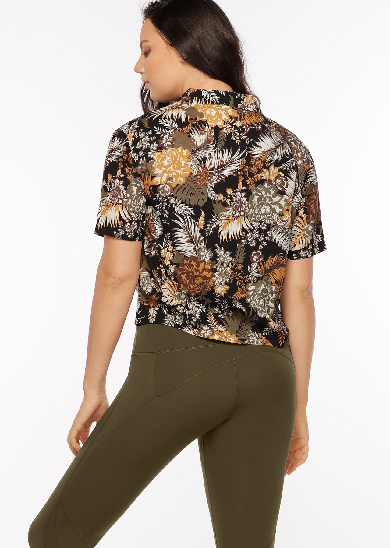 Lorna Jane Club Leisure Camp Shirt - Retro Tropicana Print