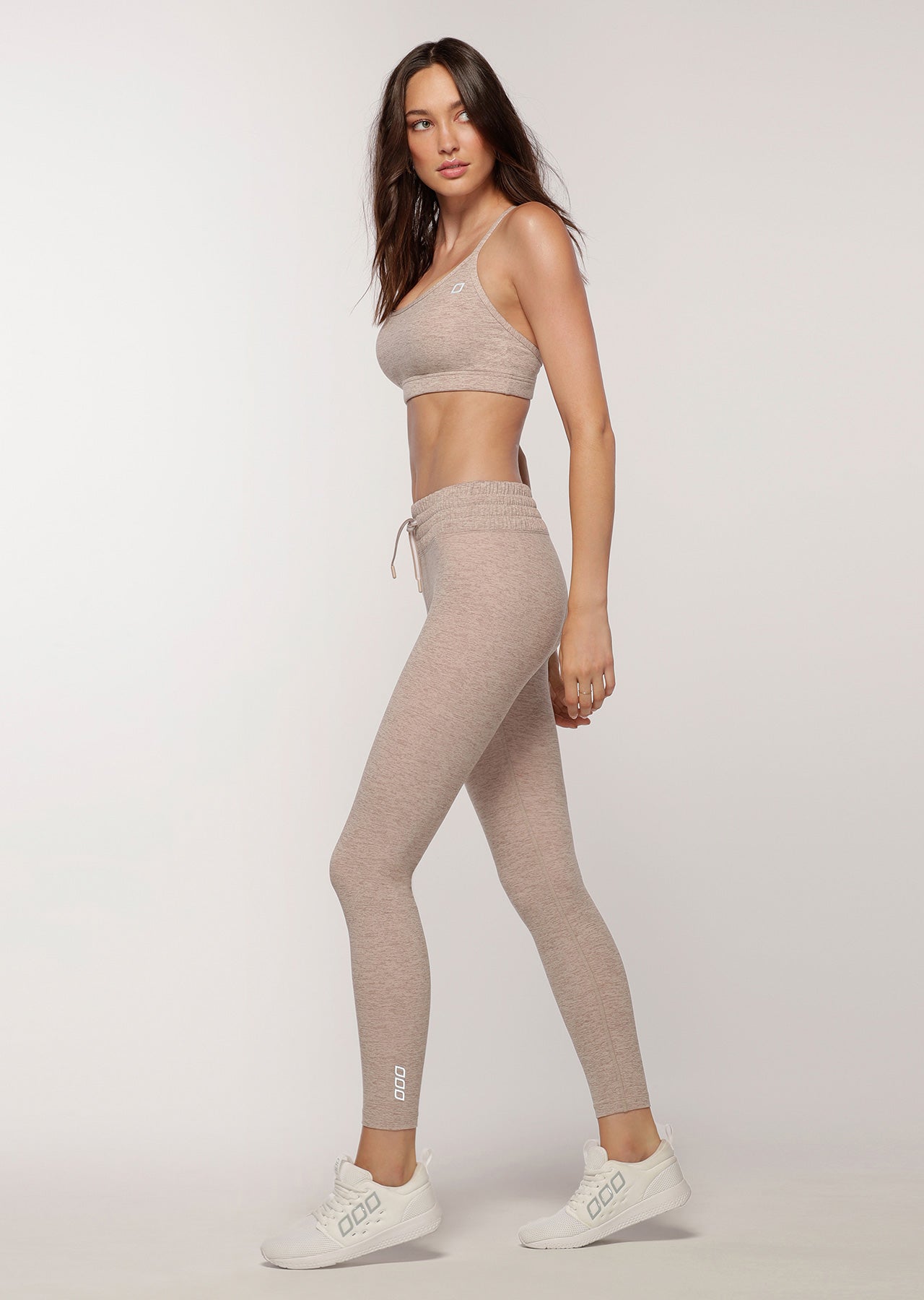Lorna Jane Comfy Full Length Leggings - Off White Marl