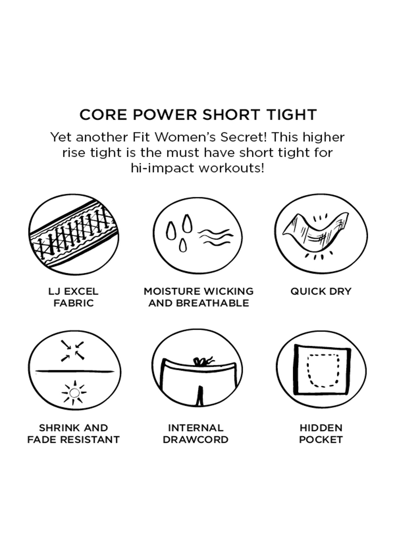 Lorna Jane Core Power Short Tight - Black