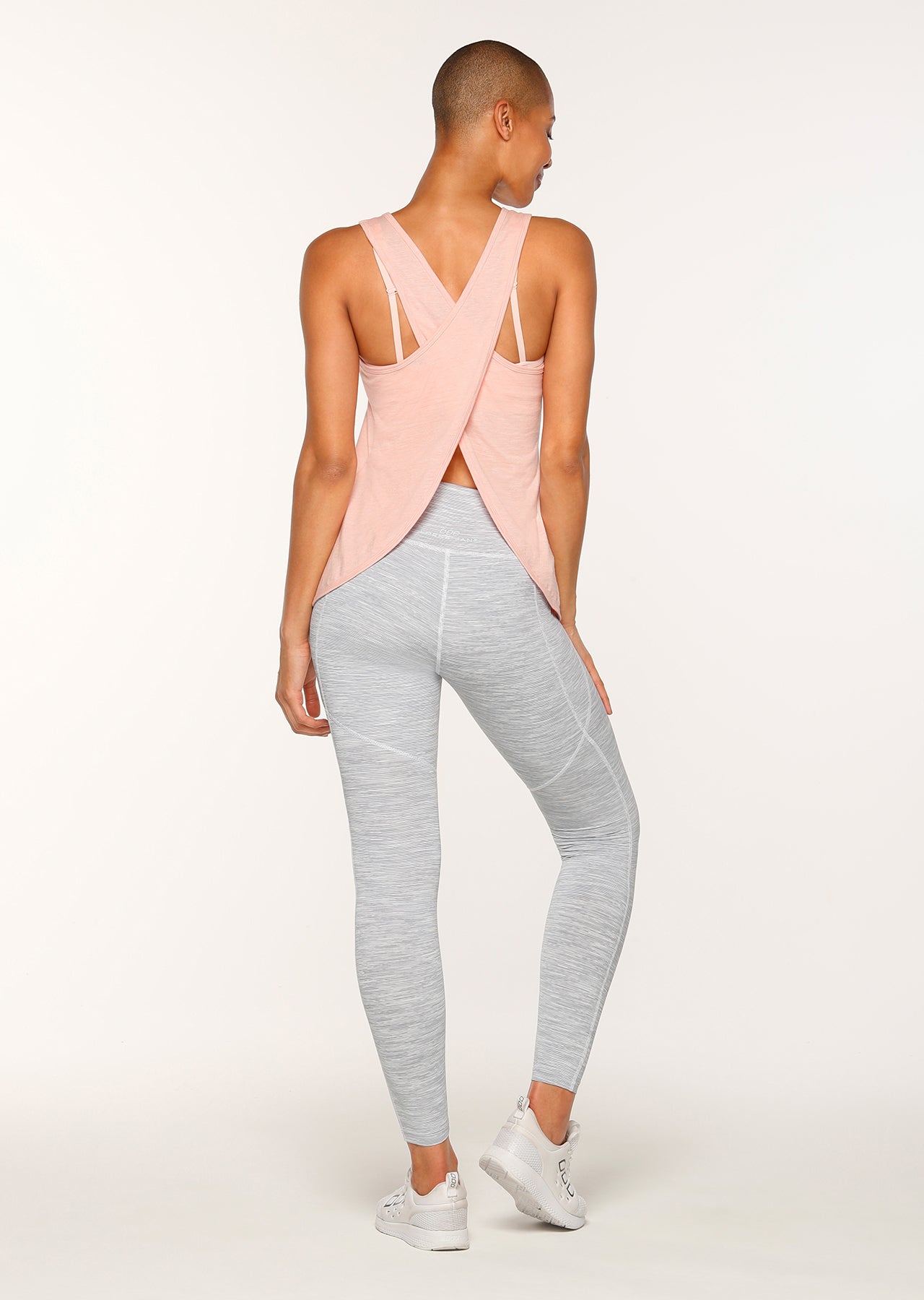 Lorna Jane Cross Over Tank - Pink Sand