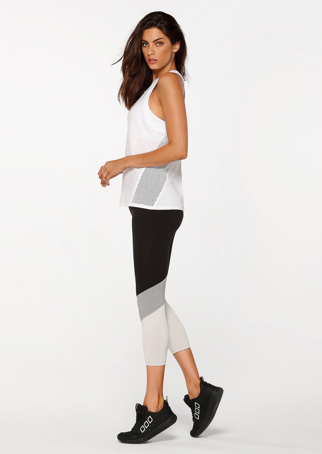 Lorna Jane Crunch Time Core 7/8 Tight - Black/Grey Marl