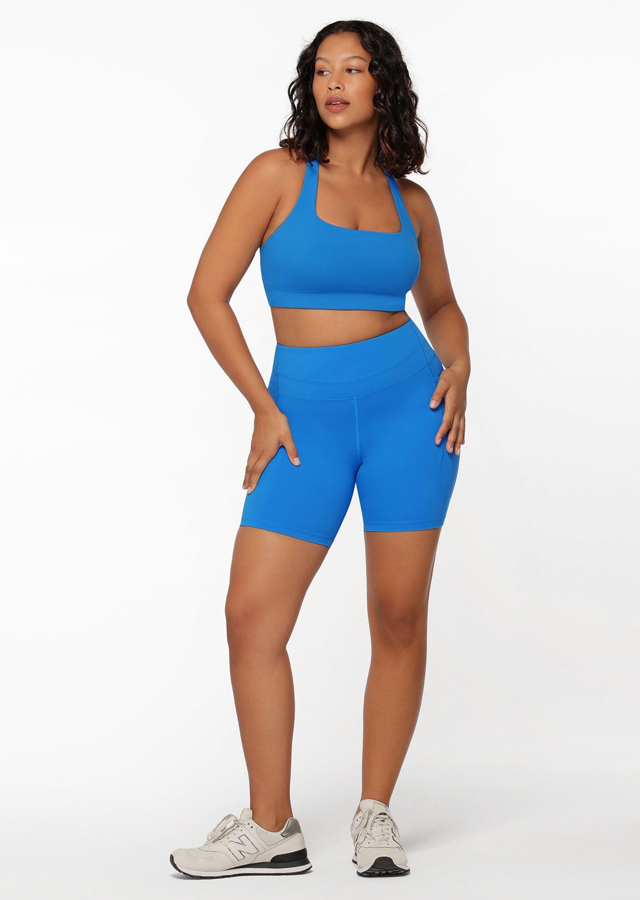 Lorna Jane Curved Recycled Sports Bra - Cornflower