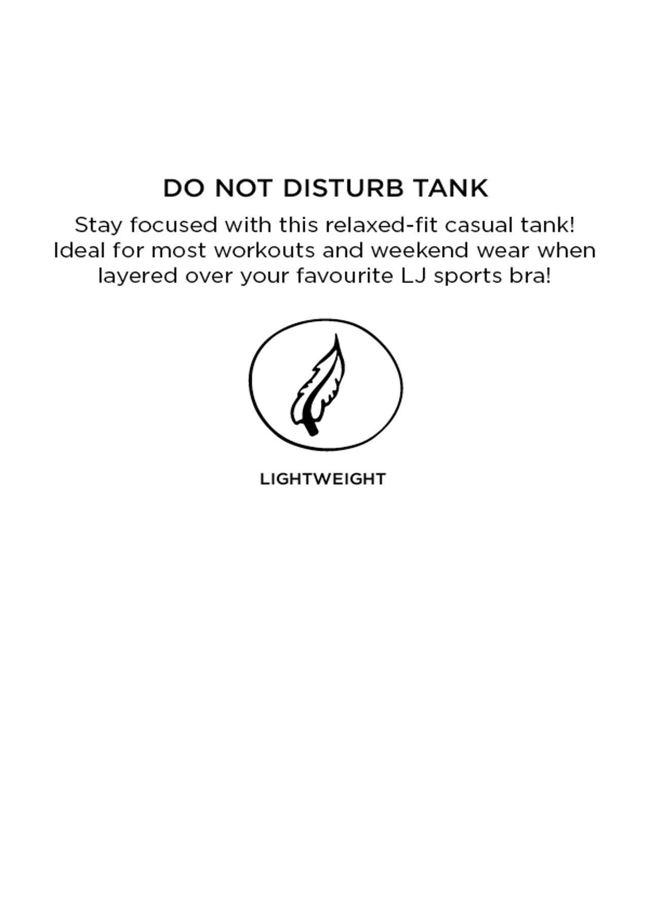 Lorna Jane Do Not Disturb Tank - Black