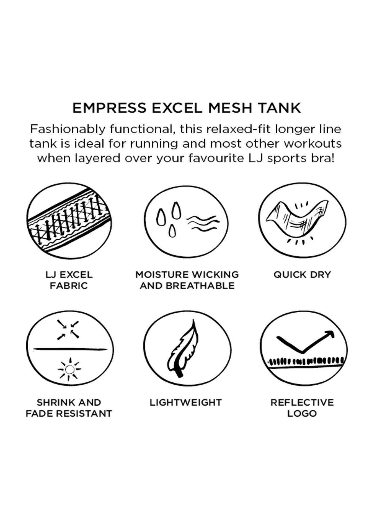 Lorna Jane Empress Excel Mesh Tank - Calypso