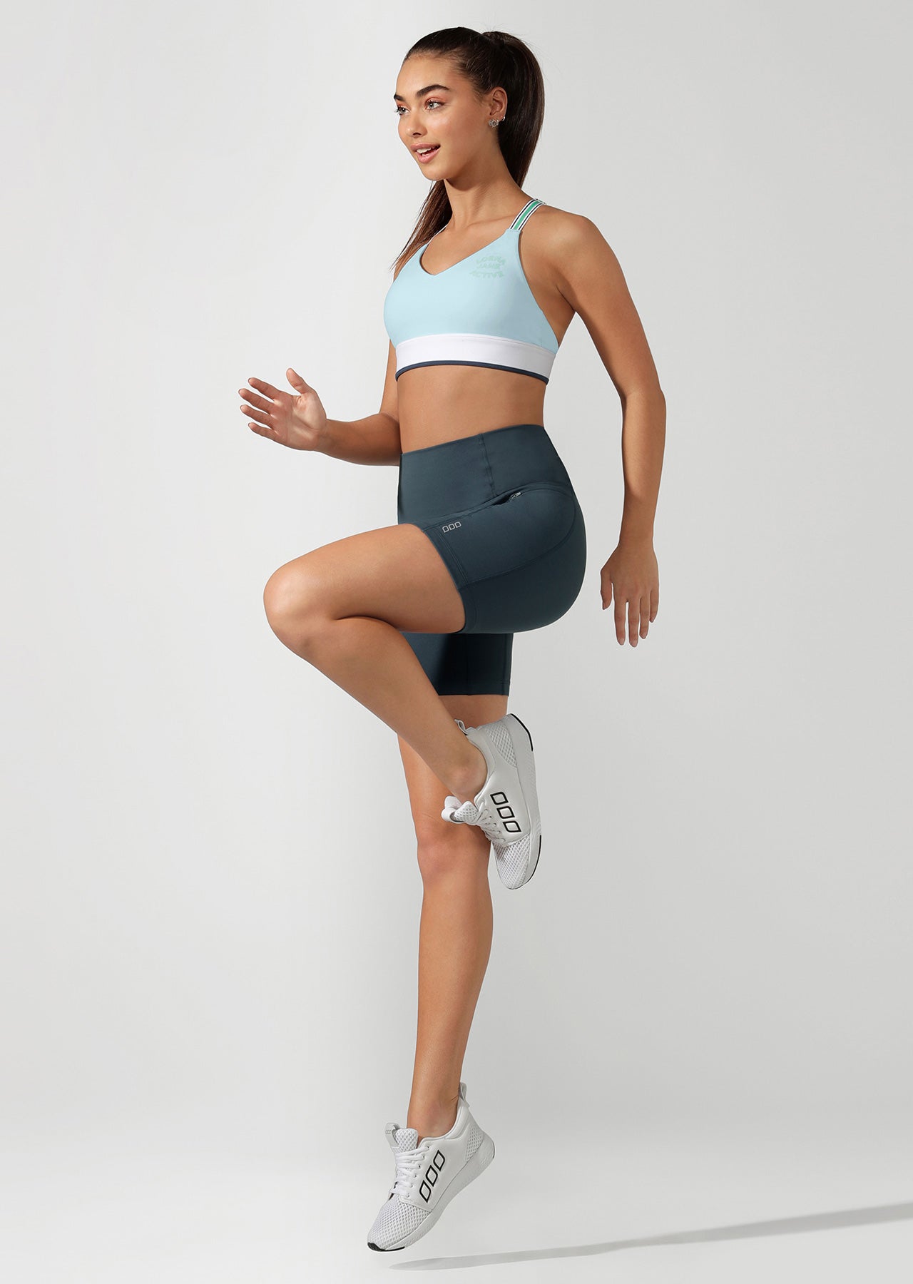 Lorna Jane Everyday Zip Short Tight - Pale Indigo