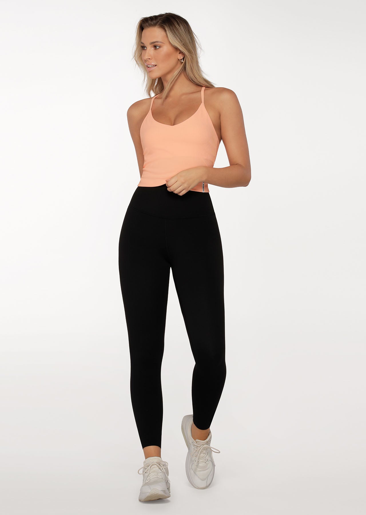 Lorna Jane Fast Track Rib Active Tank - Hot Apricot
