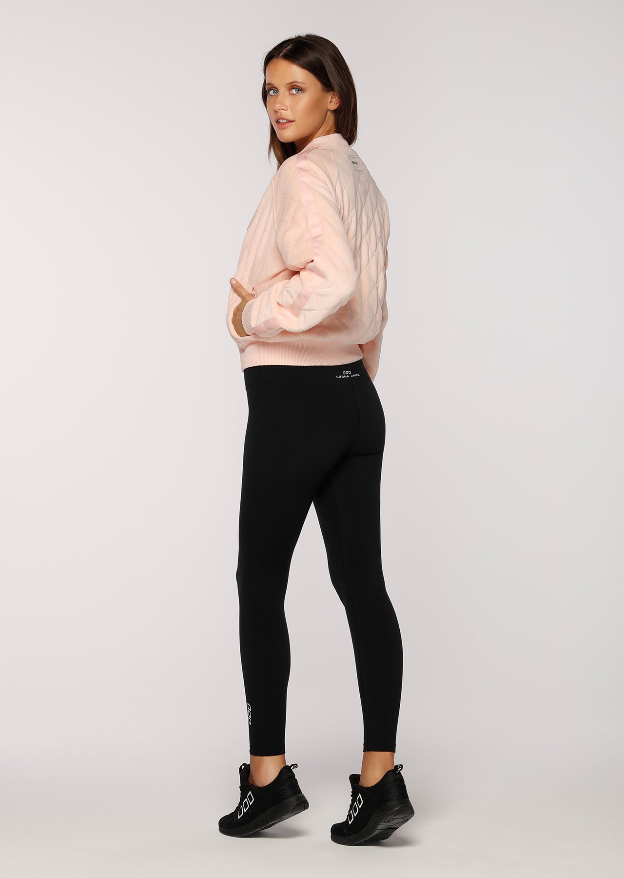 Lorna Jane Game Changer Quilted Bomber - Dusty Peach