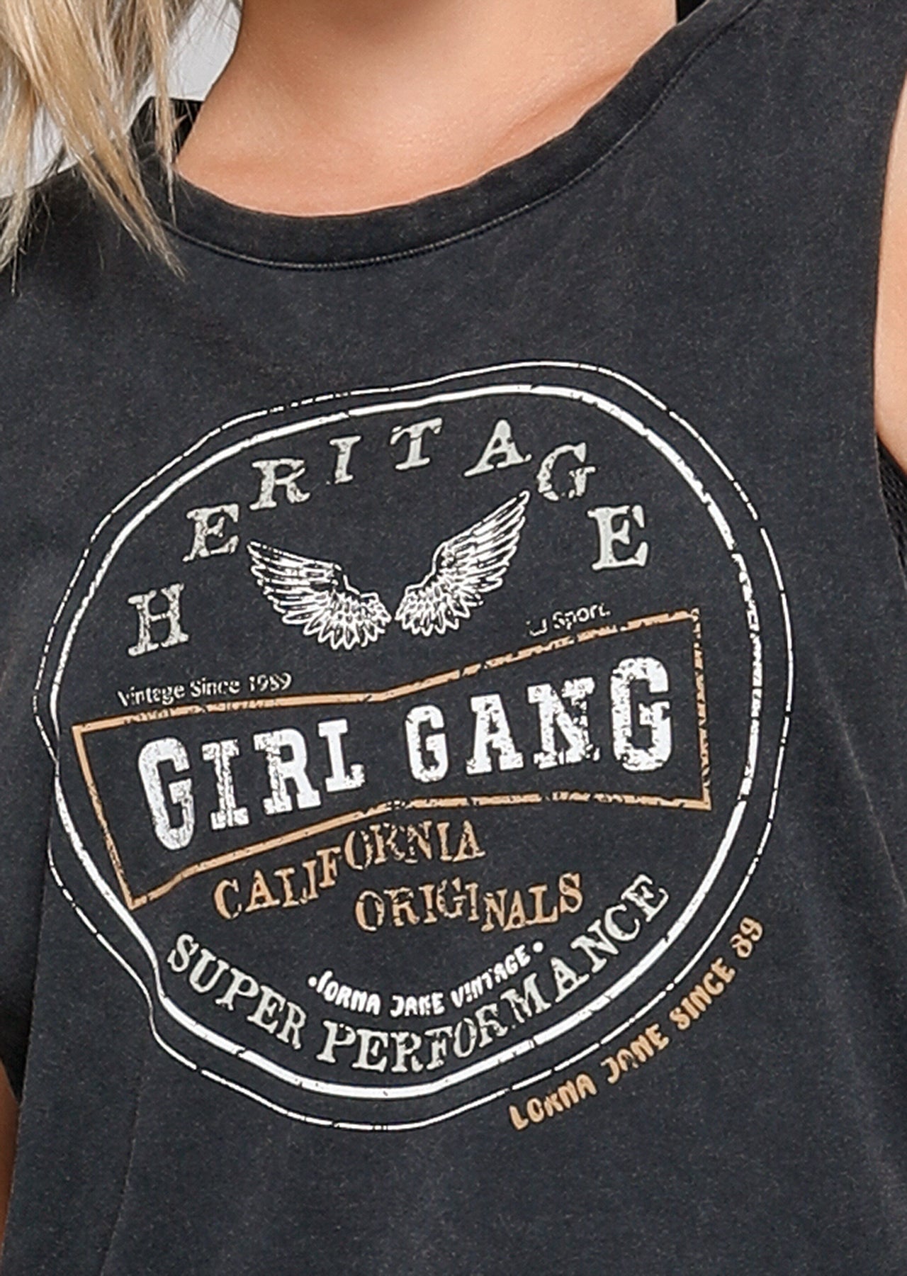 Lorna Jane Girl Gang Vintage Tank - Black