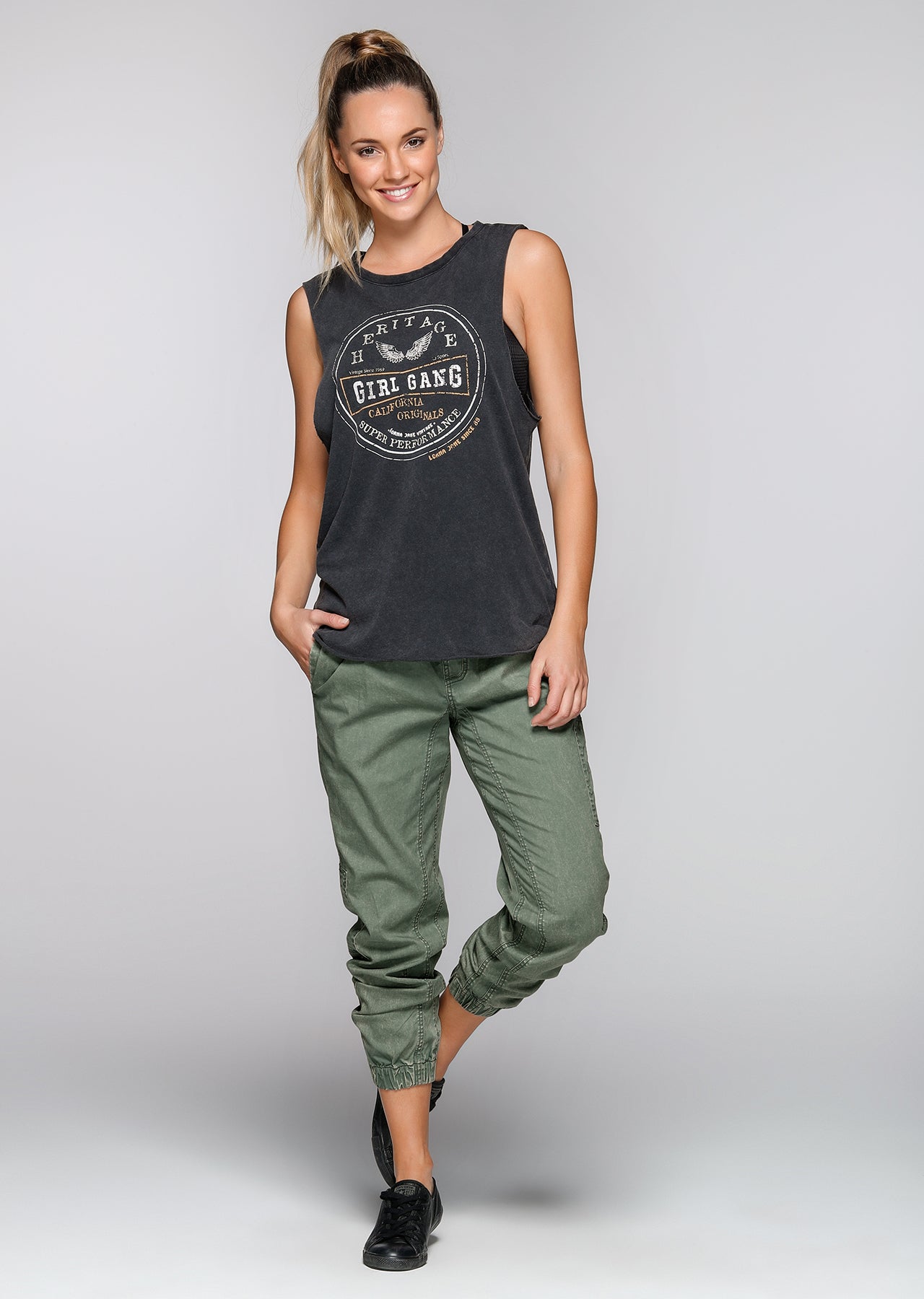 Lorna Jane Girl Gang Vintage Tank - Black