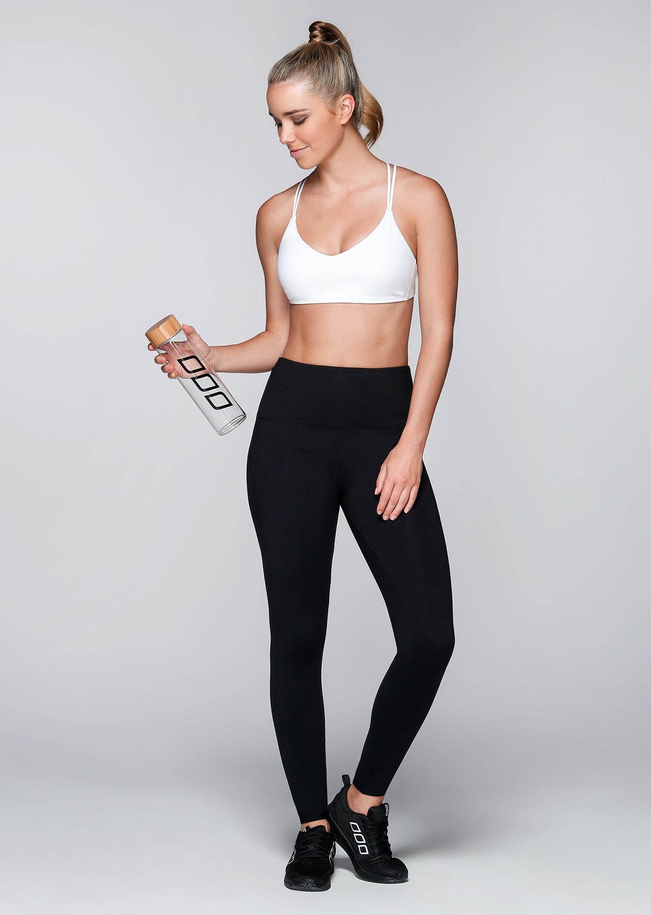 Lorna Jane Glass Water Bottle - Clear Glass