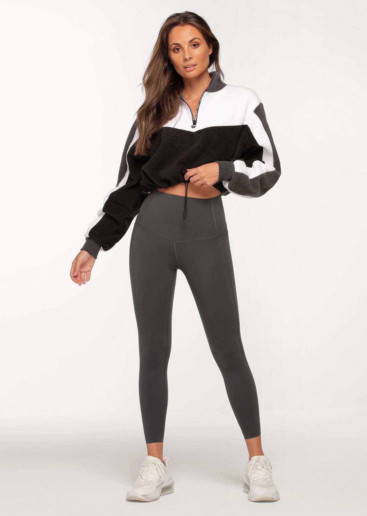 Lorna Jane Half Zip Polar Fleece - Black/Titanium