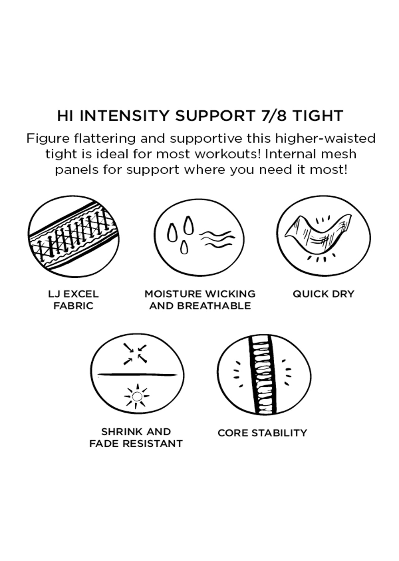 Lorna Jane Hi Intensity Support 7/8 Tight - Black