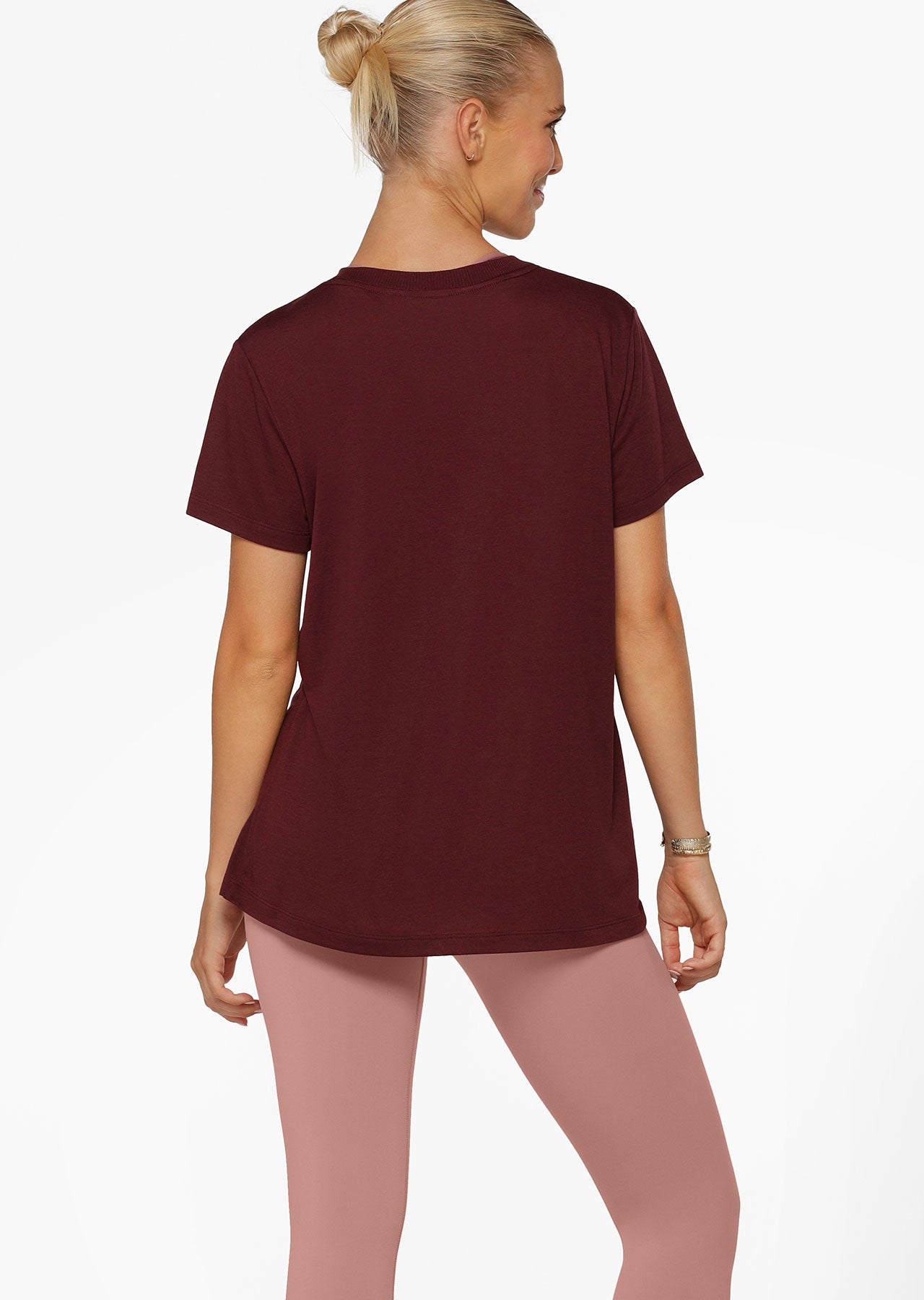 Lorna Jane Lotus T-Shirt - Maroon