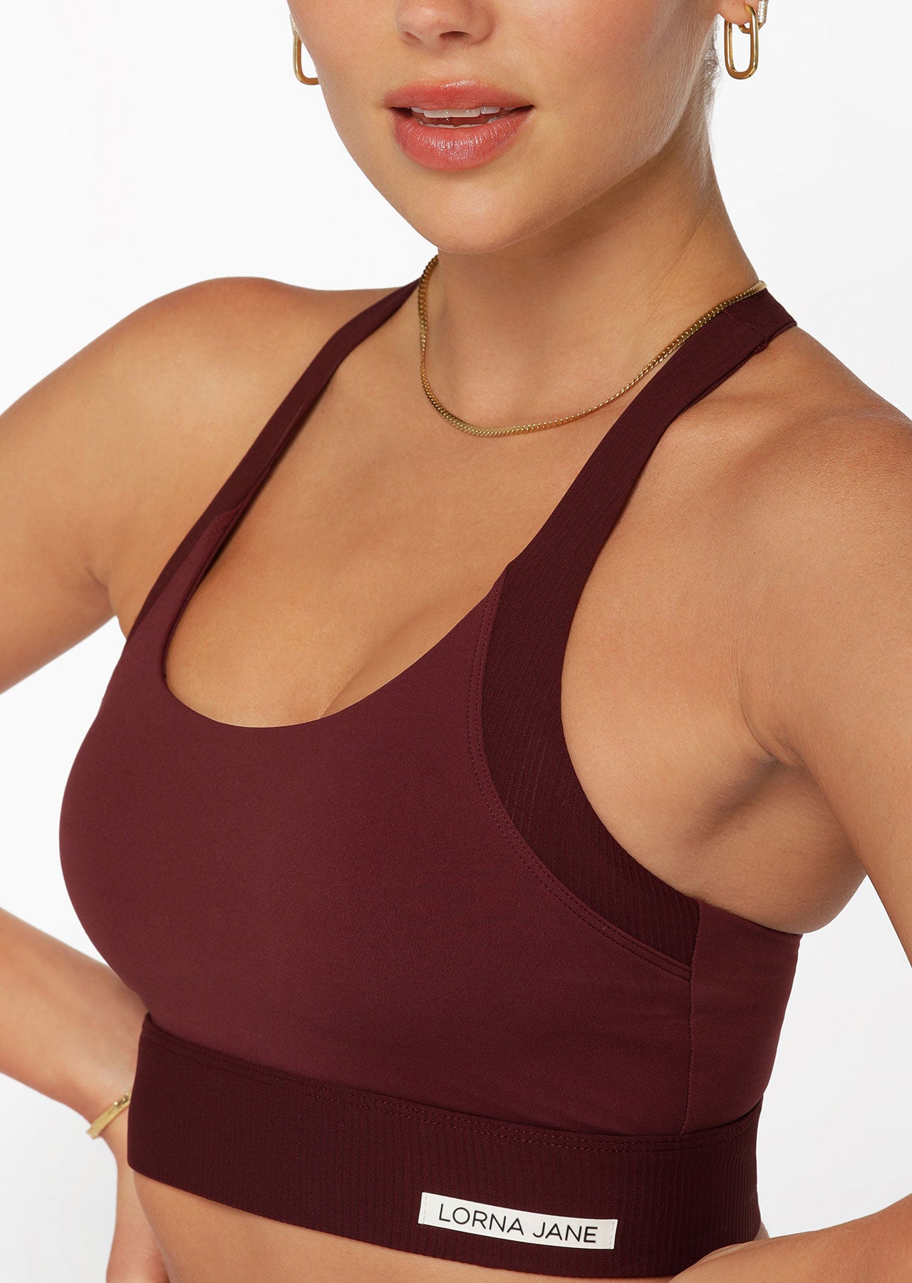 Lorna Jane Keep Up Sports Bra - Maroon