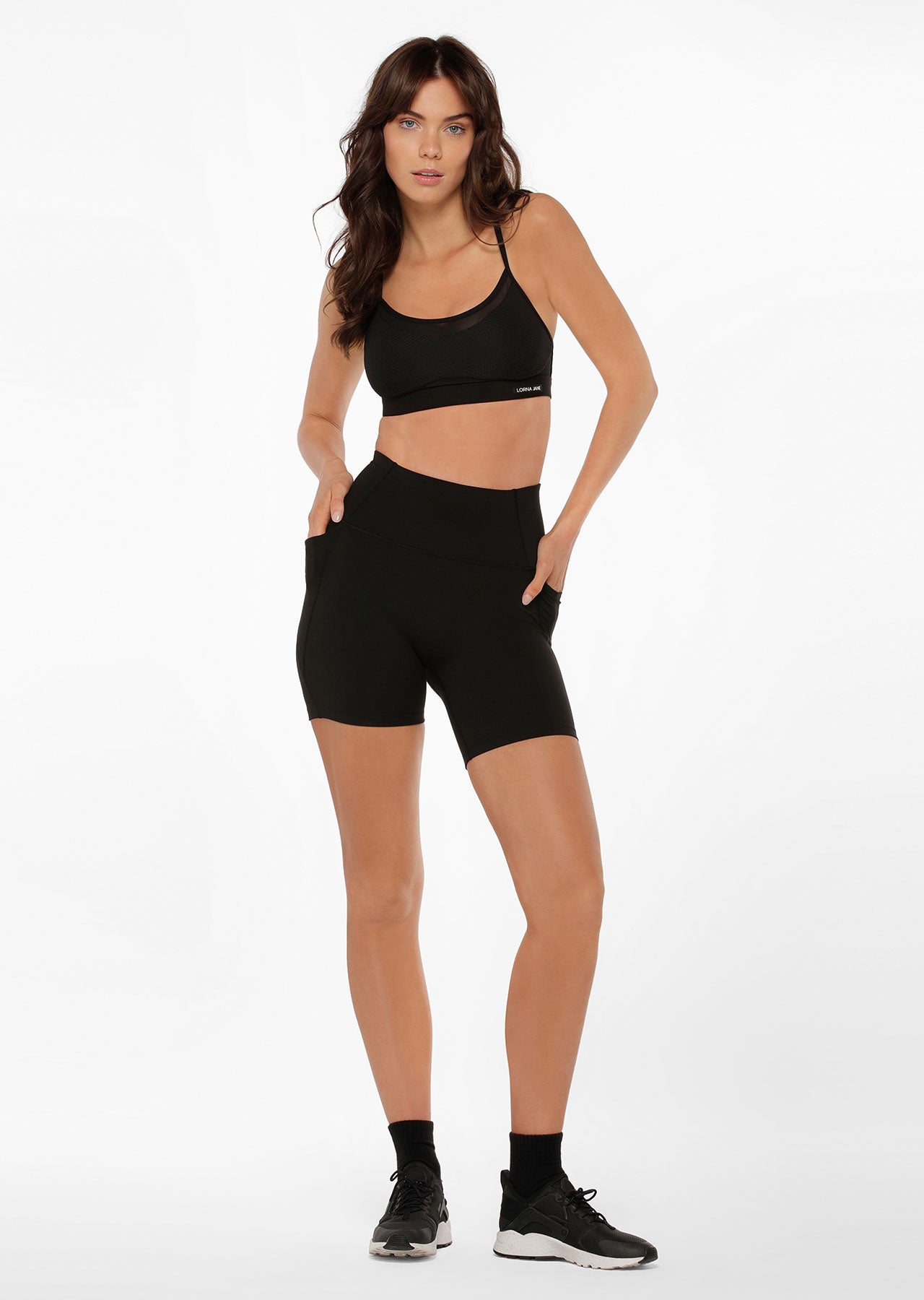 Lorna Jane Hi-Fold No Ride Recycled Ride Bike Shorts - Black