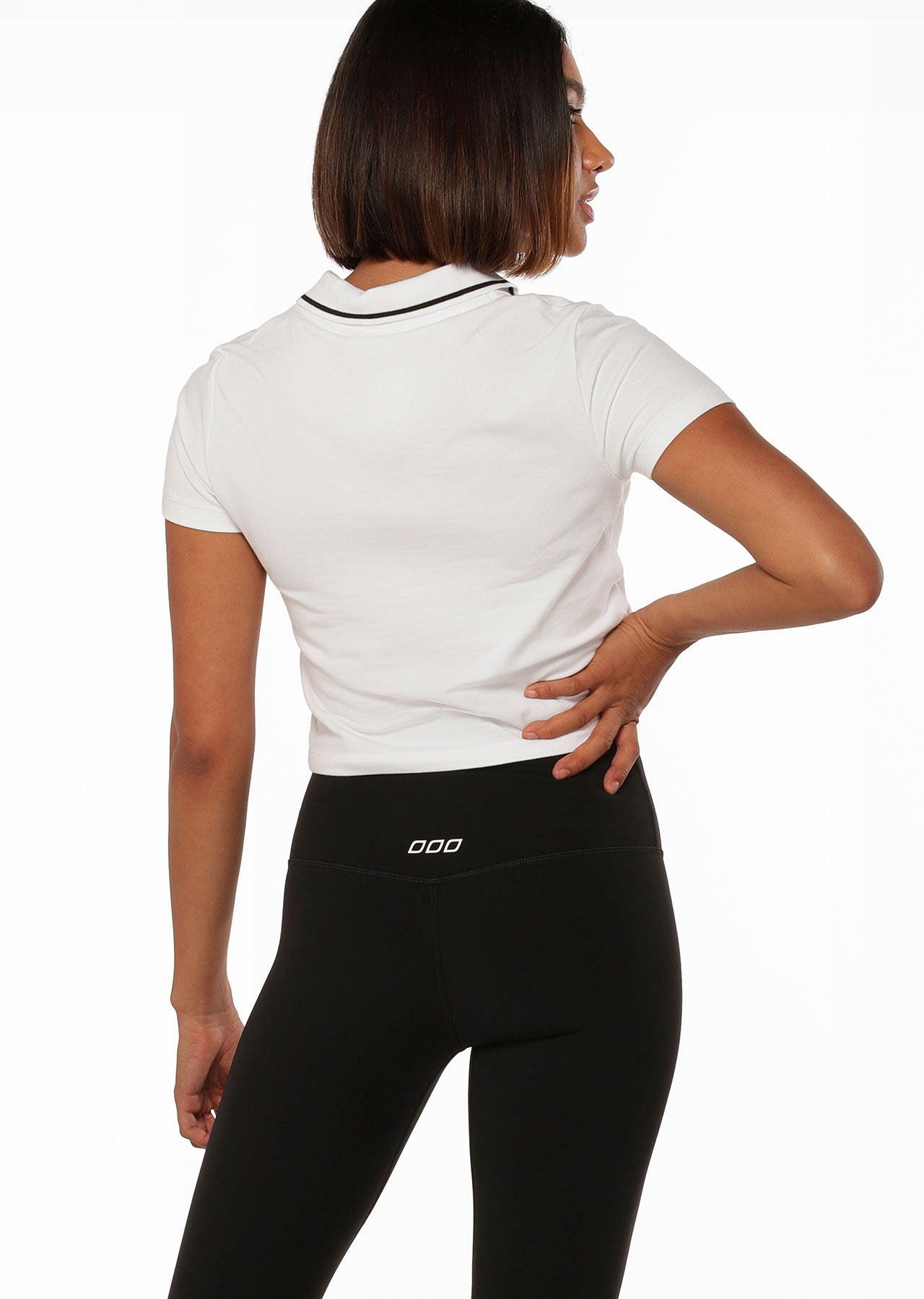 Lorna Jane Classic Cropped Polo Shirt - White