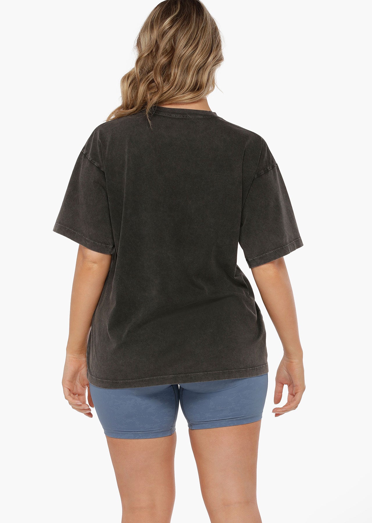 Lorna Jane Flourish Washed Boyfriend Tee - Washed Black