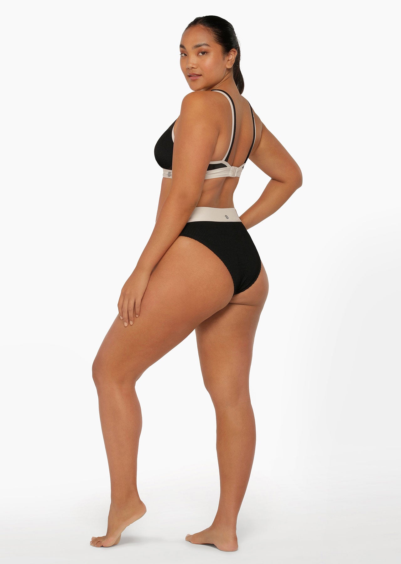 Lorna Jane Relaxation Crimped High Waist Brief - Black