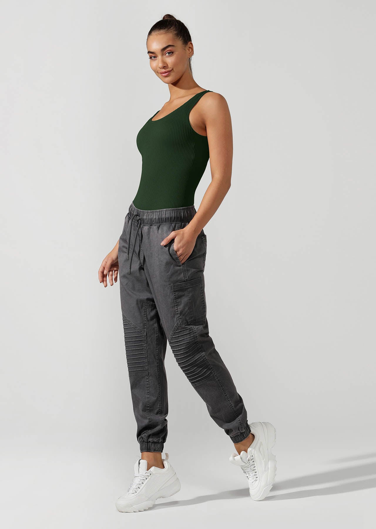 Lorna Jane Invisible Feel Seamless Bodysuit - Fig Green