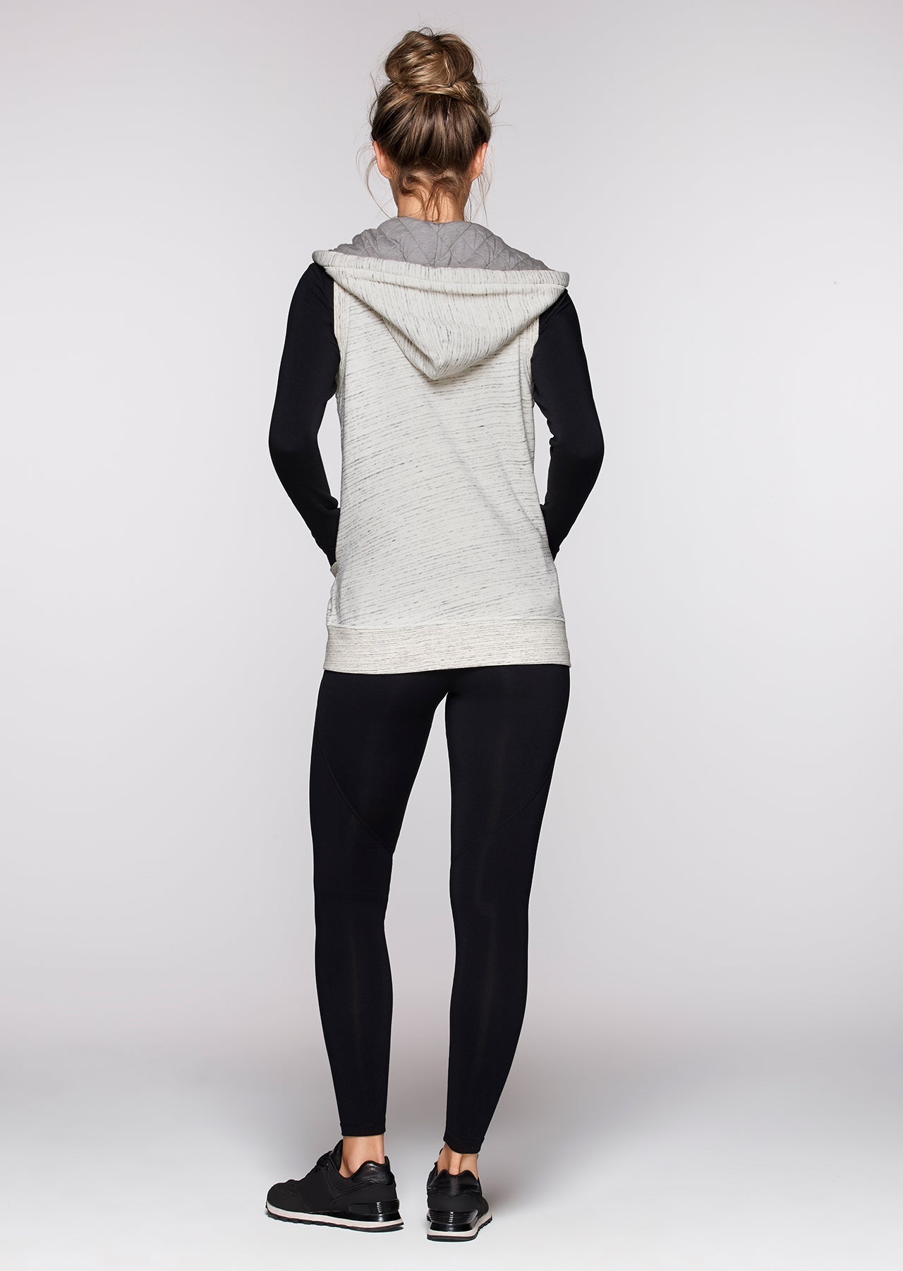 Lorna Jane Kayla S/Less Hoodie - Grey Marl Speckle