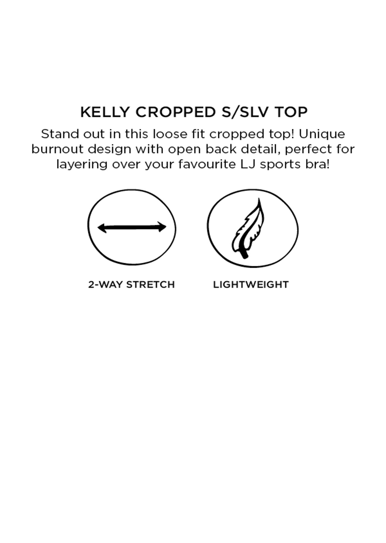 Lorna Jane Kelly Cropped S/Slv Top - Calypso