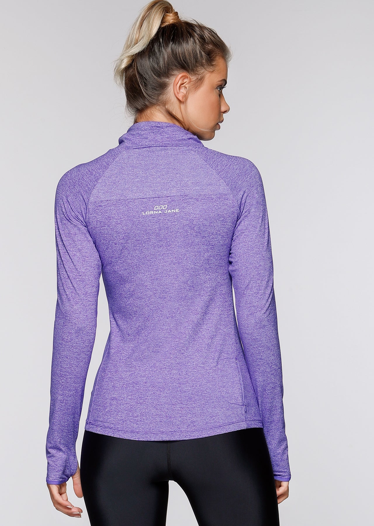 Lorna Jane Kimya L/Slv Excel Top - Electric Purple Marl