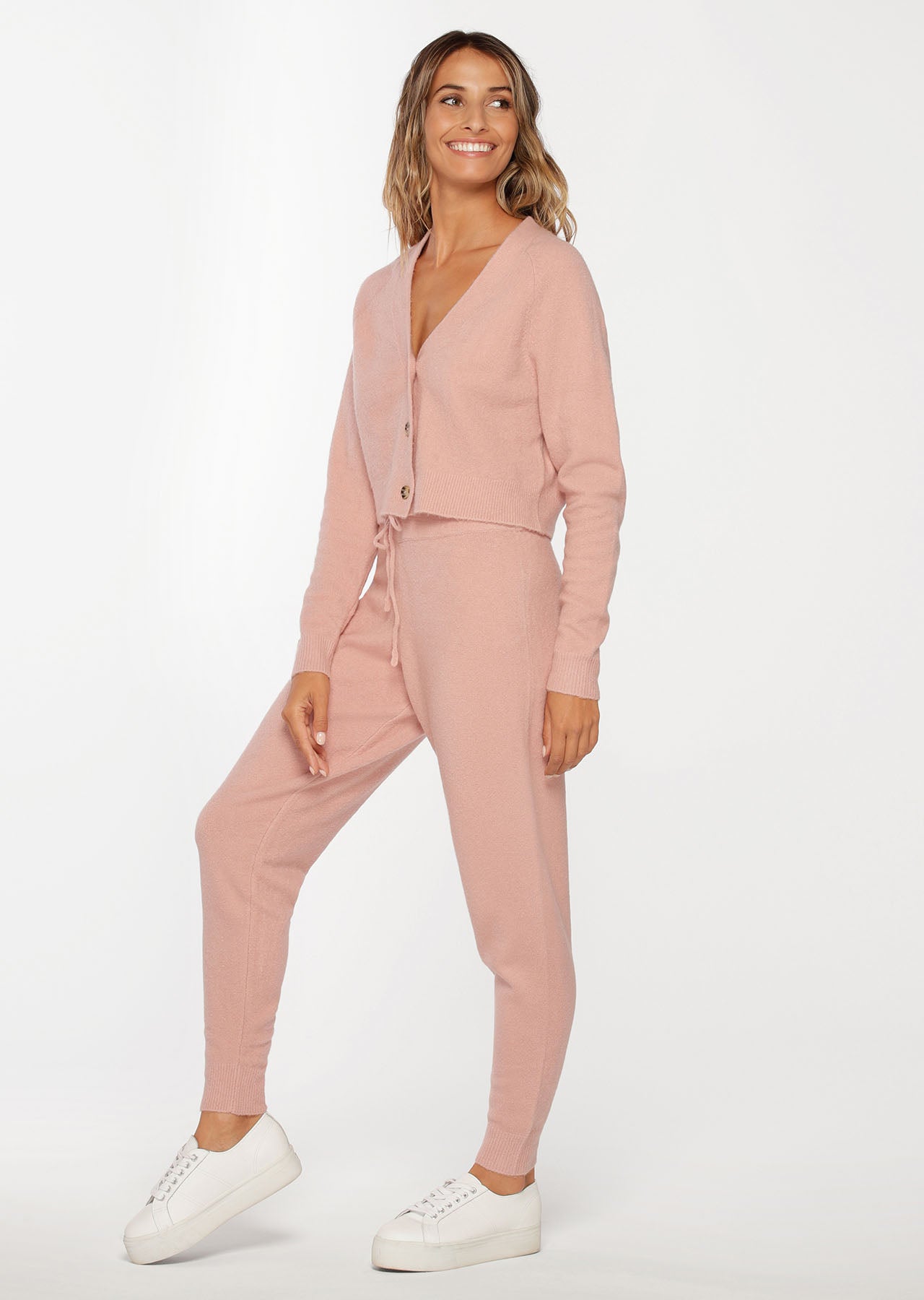 Lorna Jane Lifestyle Knit Track Pants - Antique Rose