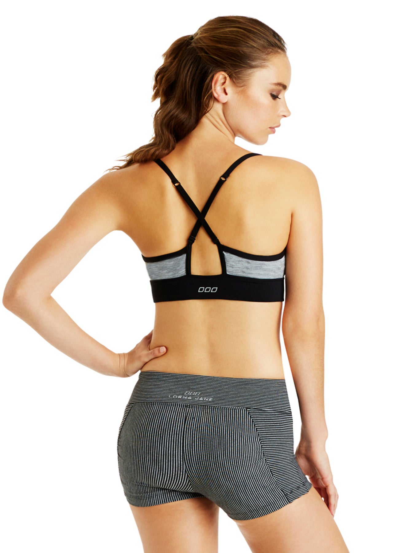 Lorna Jane Liria Bralette - Grey Marl/Black