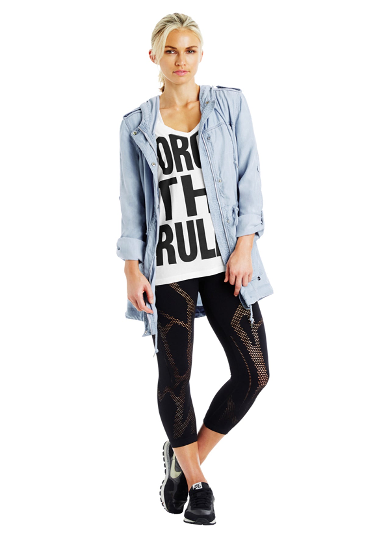 Lorna Jane LJ Chambray Parka - Pale Blue