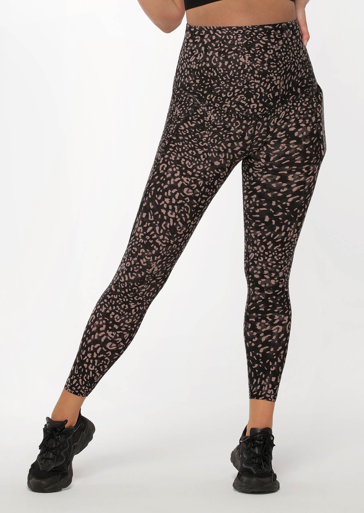 Lorna Jane LJ Maternity Phone Pocket Ankle Biter Leggings - Night Cat Print