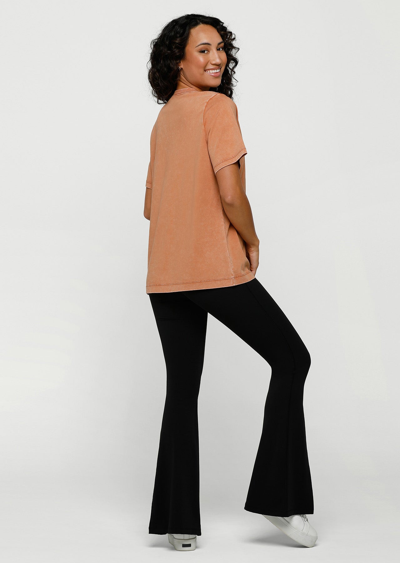 Lorna Jane LJ Moto Washed Tee - Washed Sienna