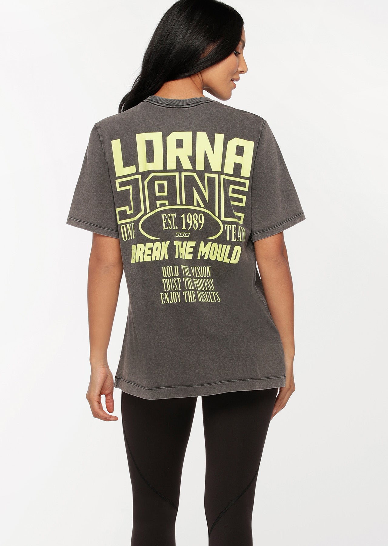 Lorna Jane LJ Movement Oversized Tee - Washed Black