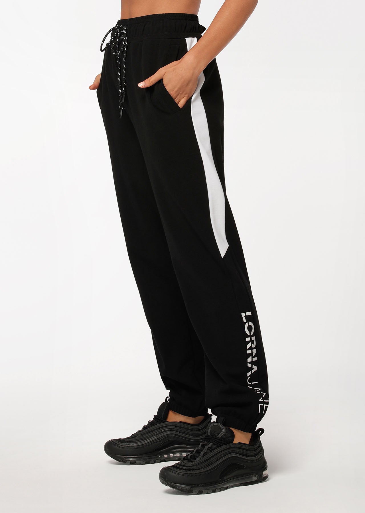Lorna Jane LJ Retro Tracksuit Pants - Black