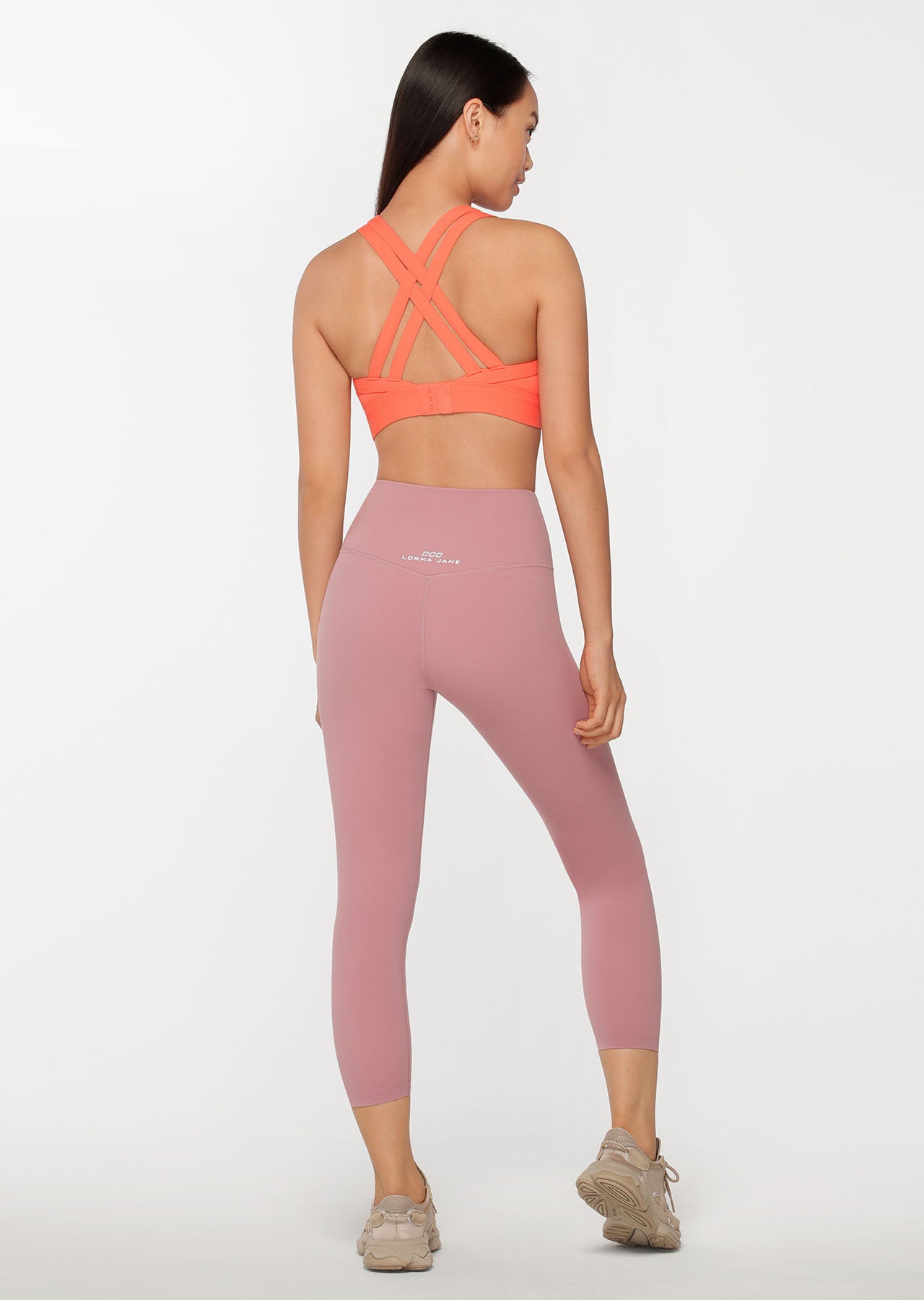 Lorna Jane Lotus Ankle Biter Leggings - Pale Mauve
