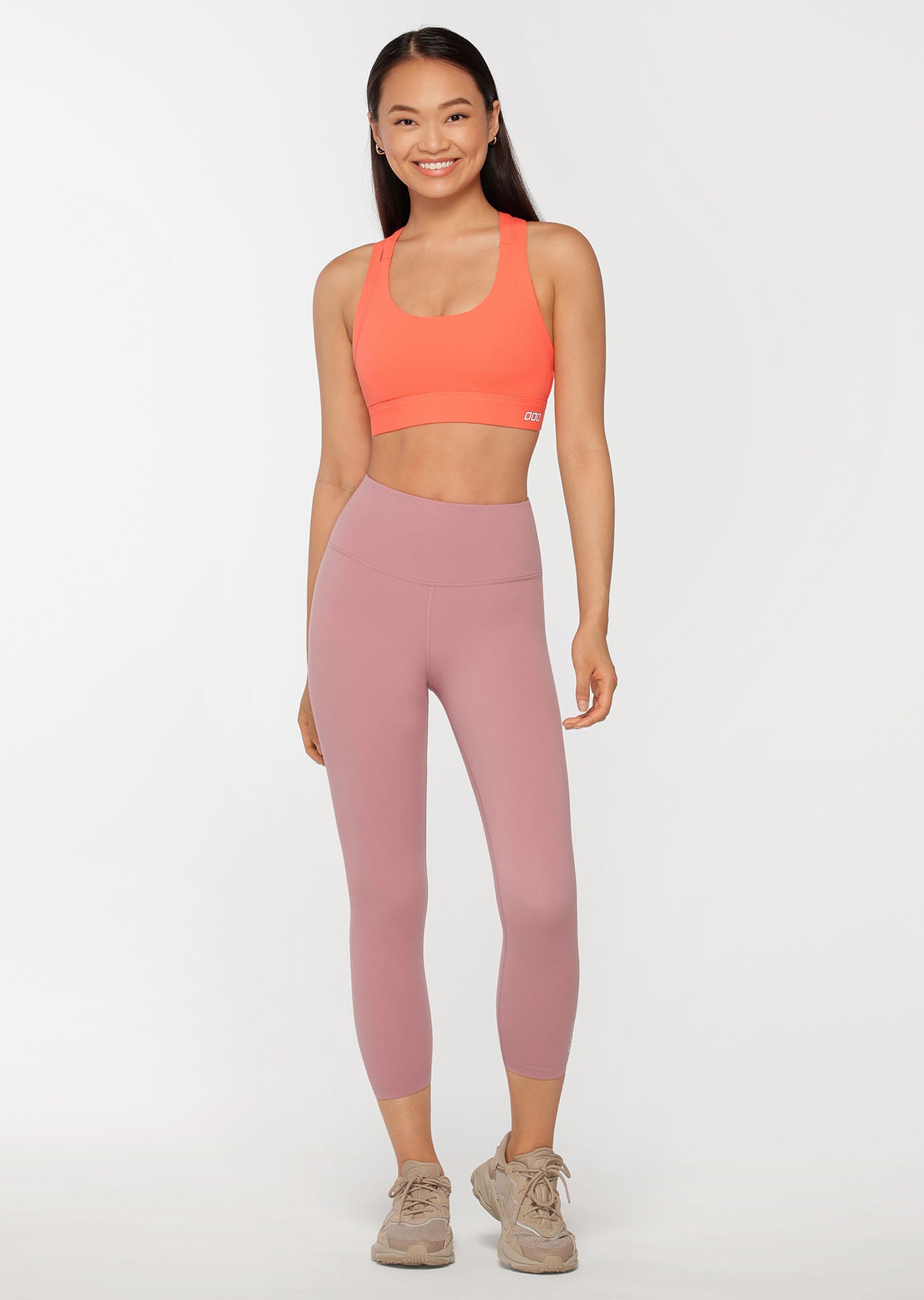 Lorna Jane Lotus Ankle Biter Leggings - Pale Mauve
