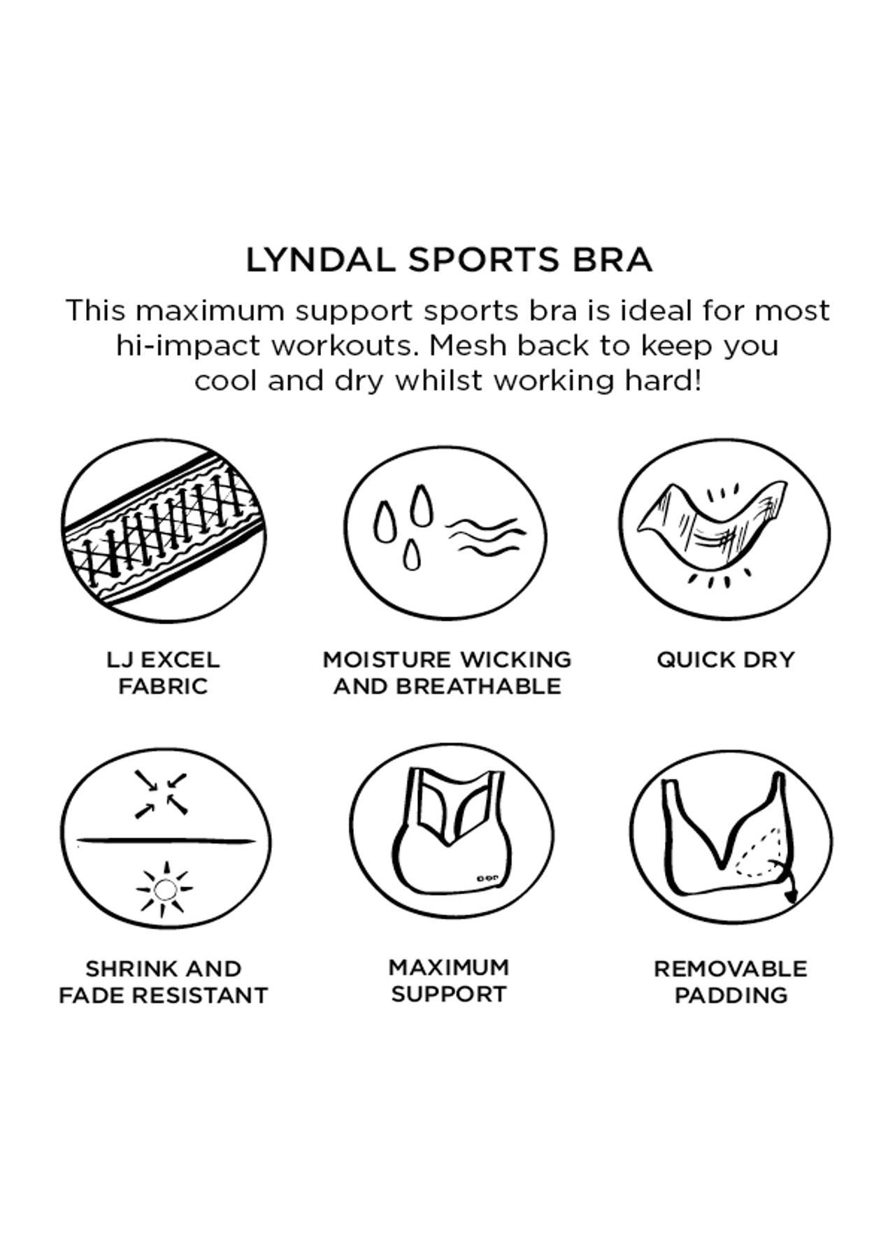 Lorna Jane Lyndal Sports Bra - Mid Grey Marl Stripe