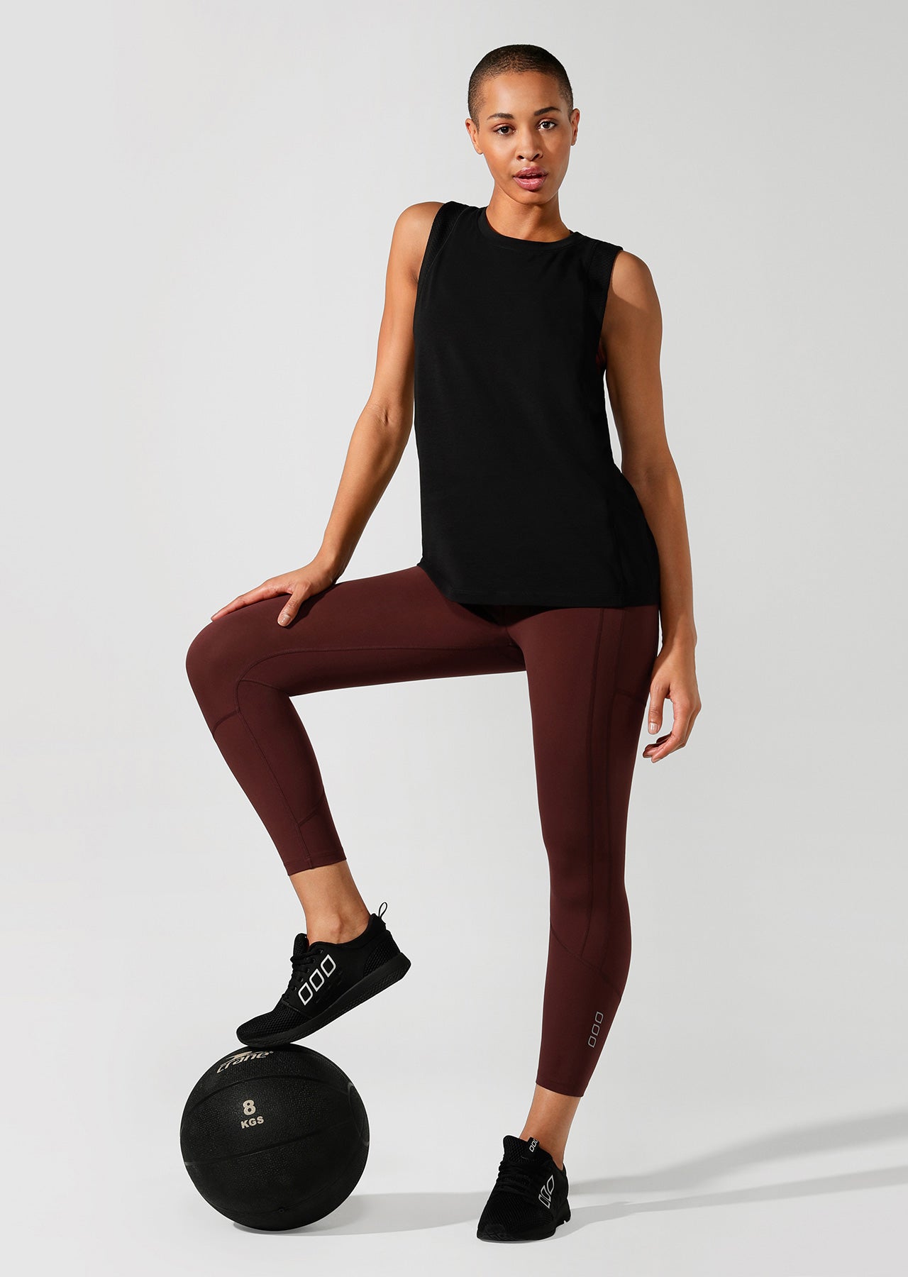 Lorna Jane Max Support Booty Ankle Biter Tight - Cool Brown