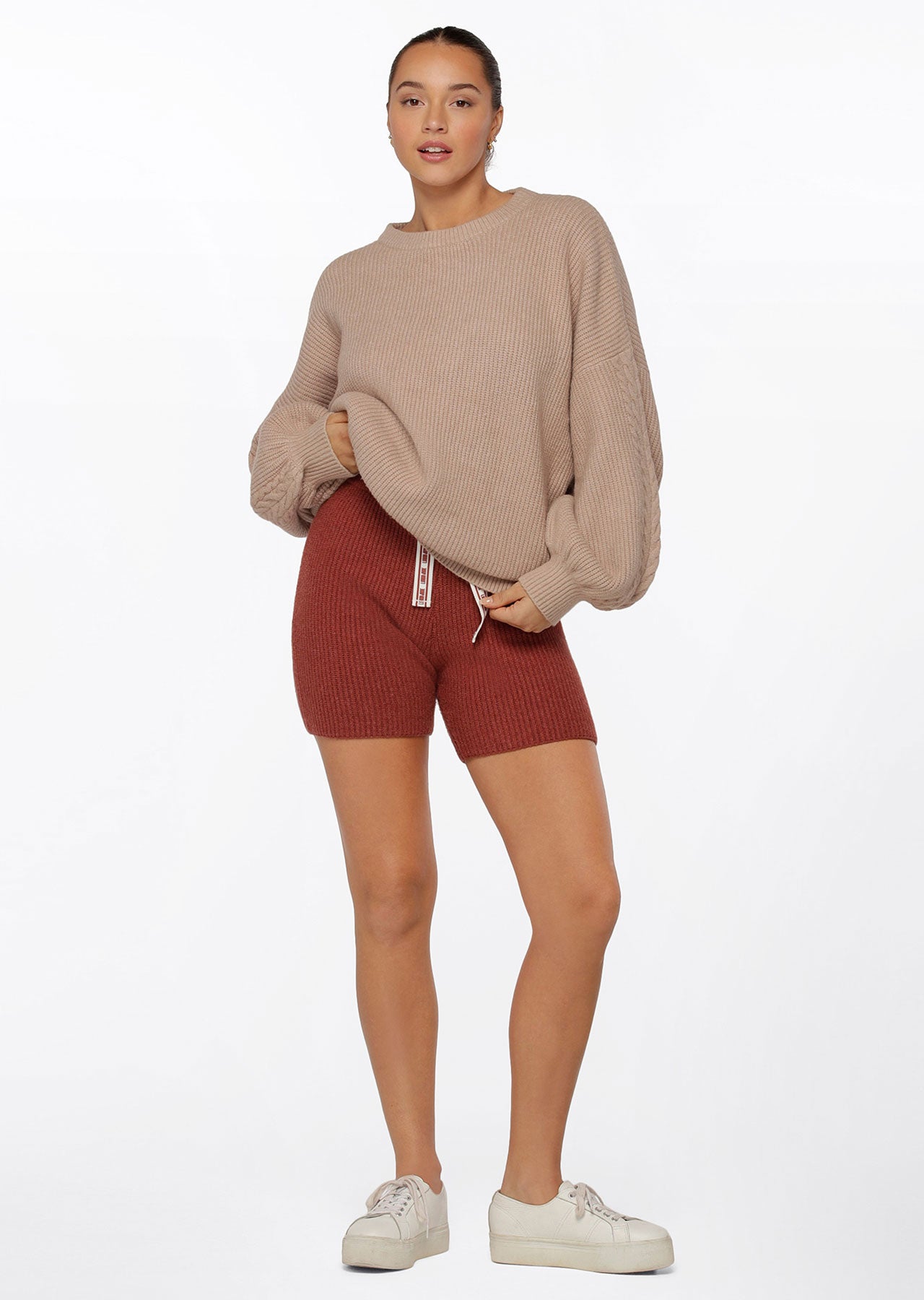 Lorna Jane Merino Blend Knit Oversized Jumper - Off White