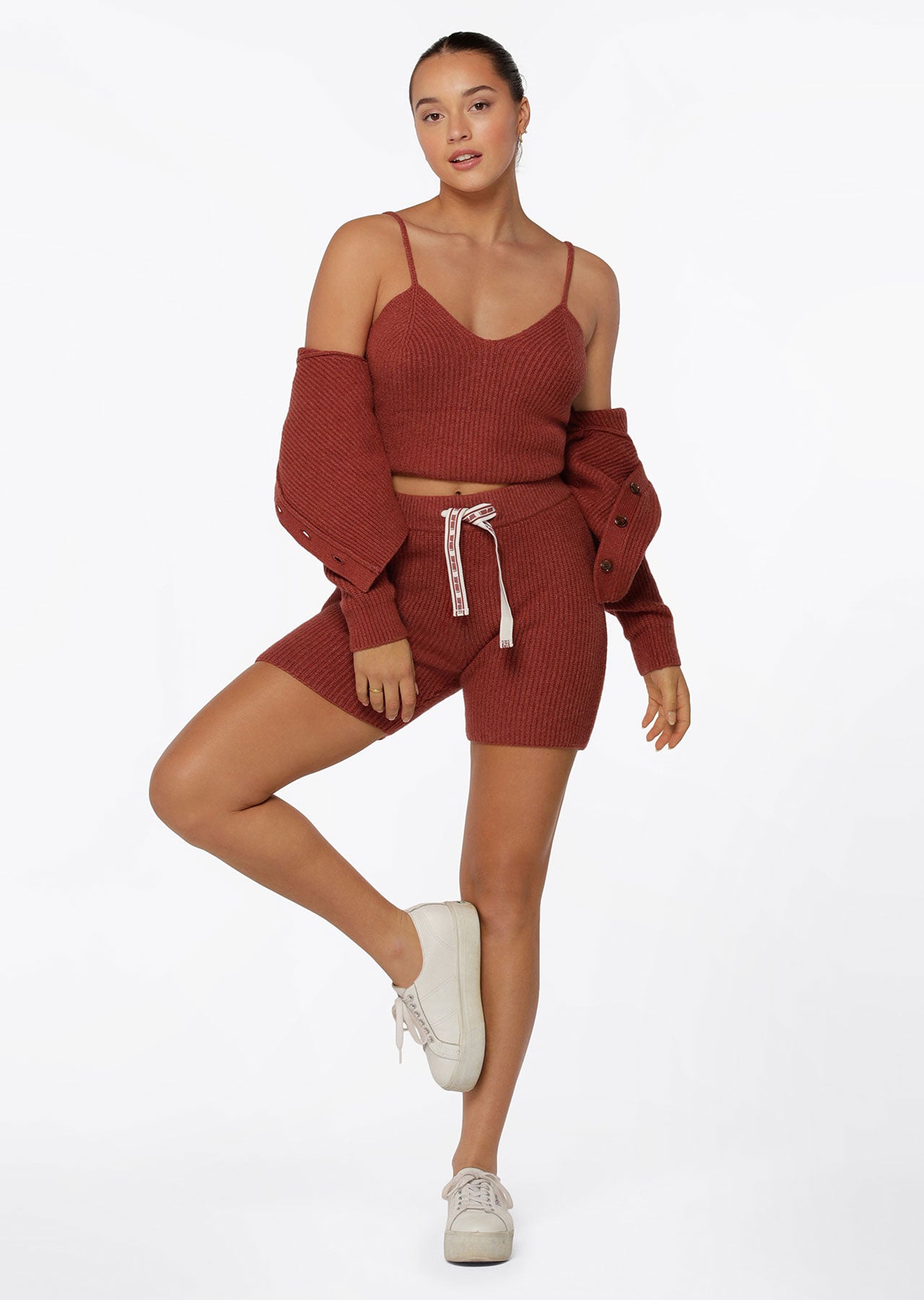 Lorna Jane Merino Blend Knit Tank - Spice