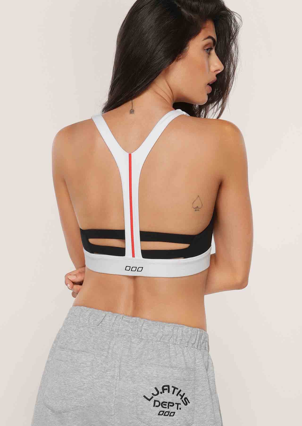 Lorna Jane Moto Cross Sports Bra - White