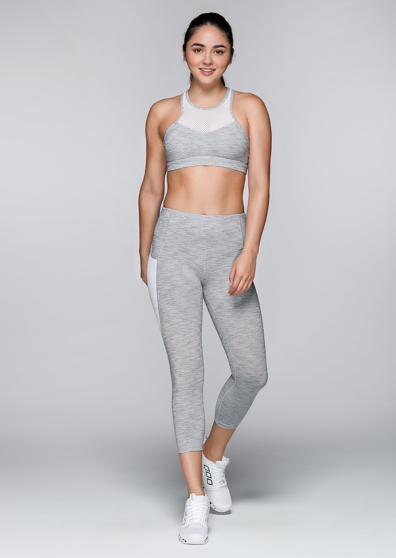 Lorna Jane Move Freely Core 7/8 Tight - Grey Marl Stripe