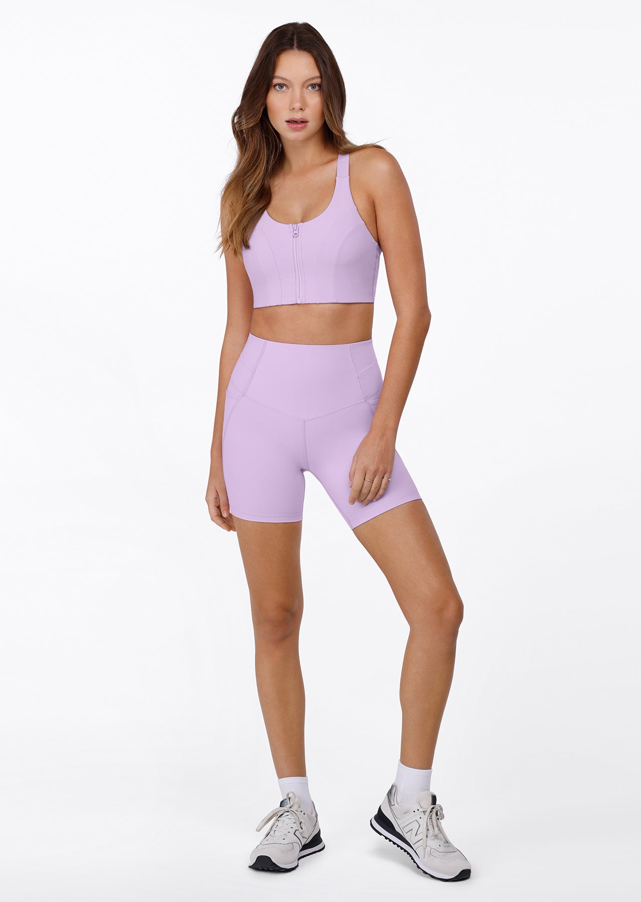 Lorna Jane Power Sculpt Recycled Bike Shorts - Dusty Lilac