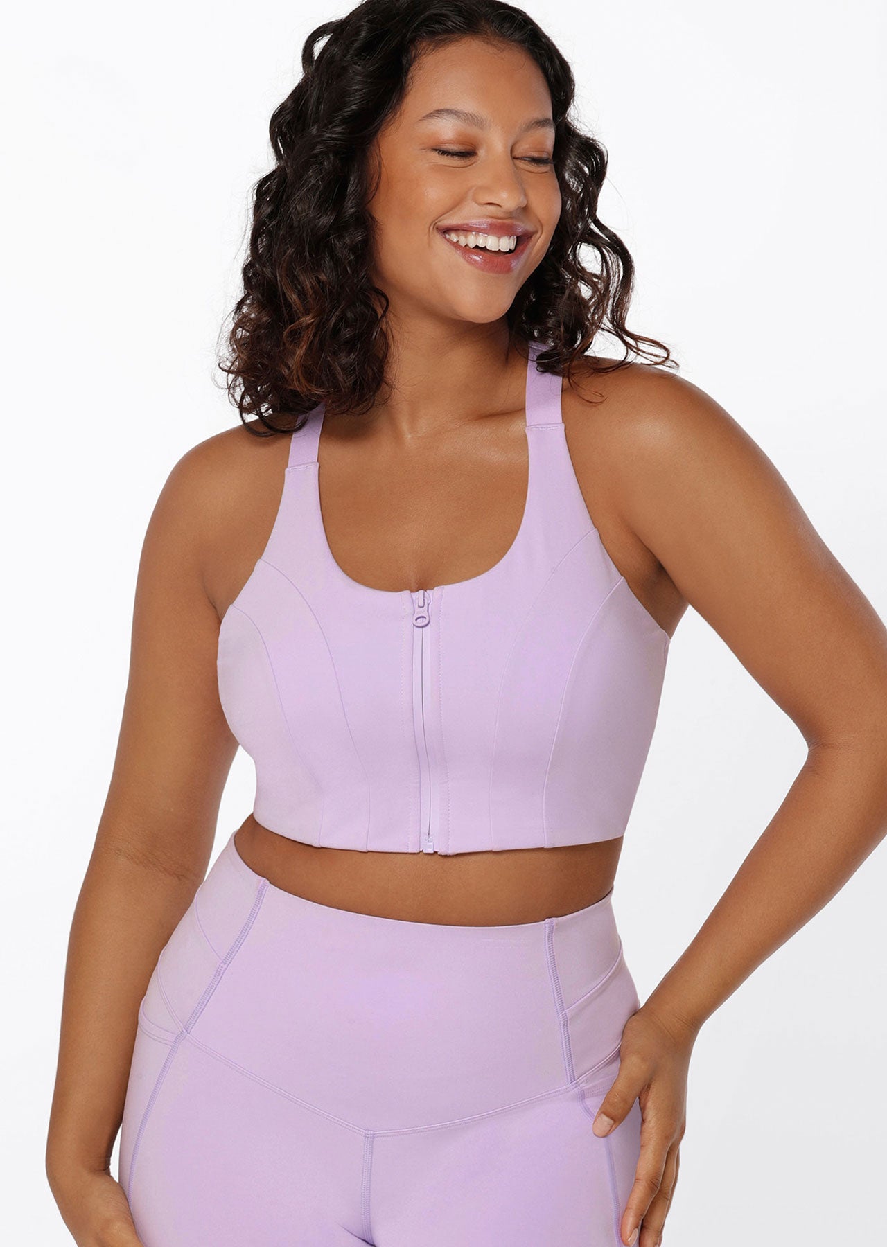 Lorna Jane Power Sculpt Recycled Sports Bra - Dusty Lilac