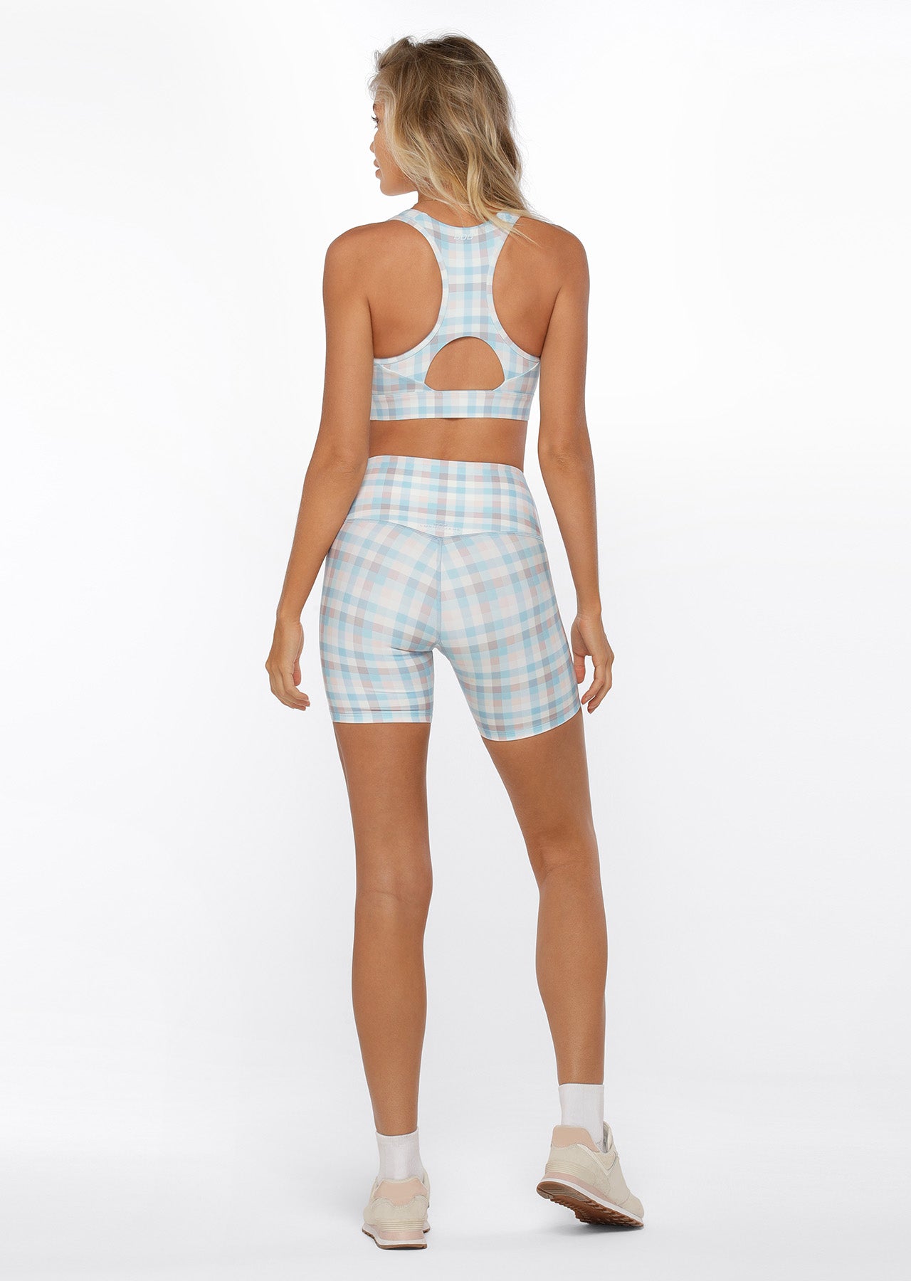 Lorna Jane Sunrise Check Bike Shorts - Sunrise Check Print